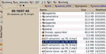 Konqueror, file manager di KDE, suona files audio